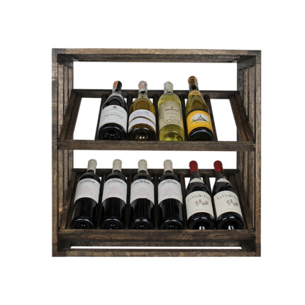 Winenest Étagère à vin empilable en bois de chêne fumé