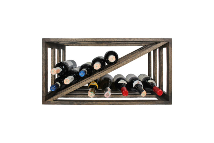 Winenest Casier à vin en bois de chêne fumé assemblé