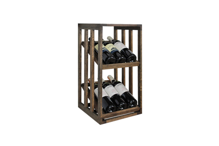 Winenest Casier à vin en bois de chêne fumé assemblé
